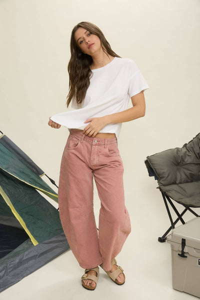 EXPOSED SEAM RAW EDGE SHORT SLEEVE KNIT TOP