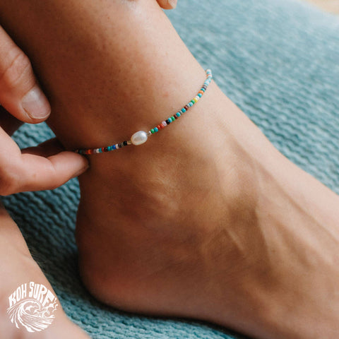 Matira Freshwater Pearl Beaded Anklet by Pineapple Island