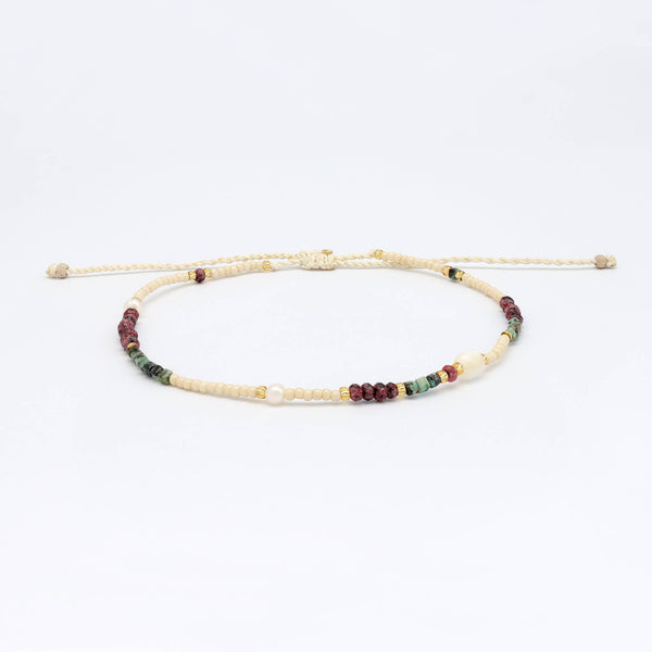 Giada Lestari Beaded Anklet, Adjustable Surf Ankle Bracelet