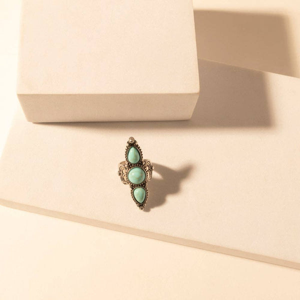 Wildfire Turquoise adjustable Ring for Women with turquoise detail for premium western wear