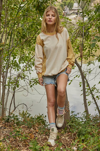 L5716 - Knit Cotton Jersey Crew Neck Loose Fit Top