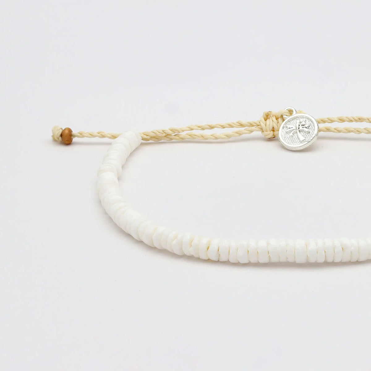 Padangbai Beaded Anklet, White Surf Ankle Bracelet
