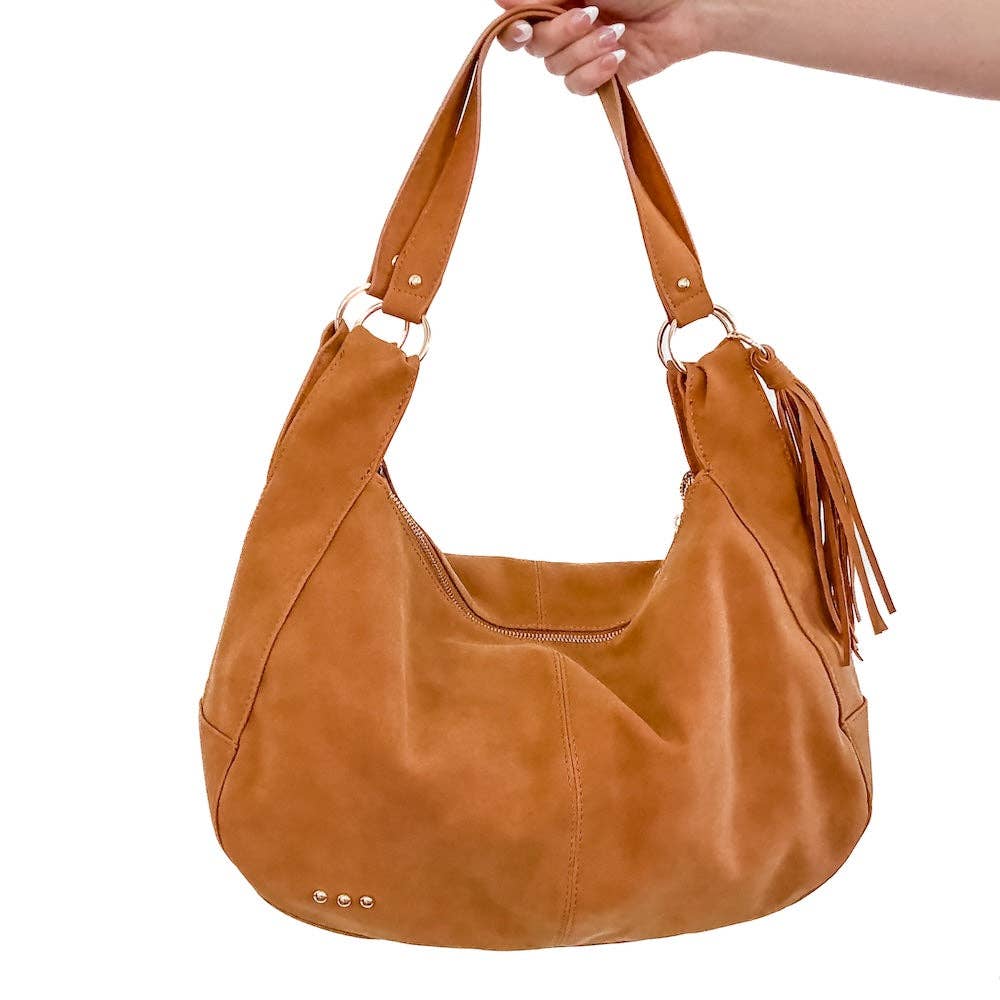 Hazel Hobo Shoulder Bag with Tassel