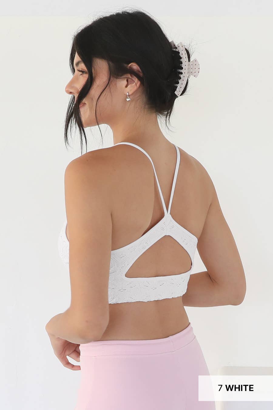 NS8412-Textured Lace Triangle Cut-Out Bralette