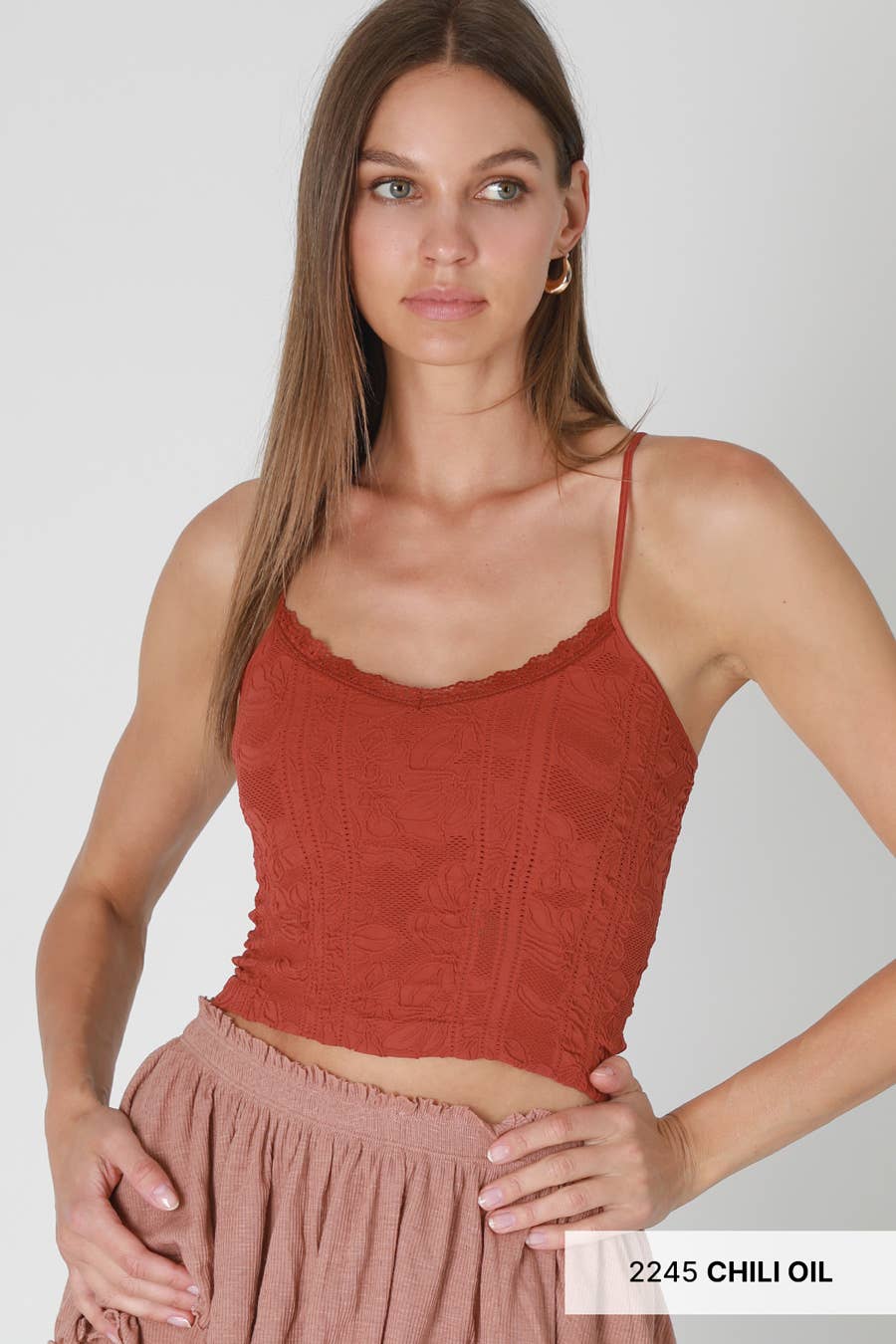 NS8384 - Double Lace Trim Cami