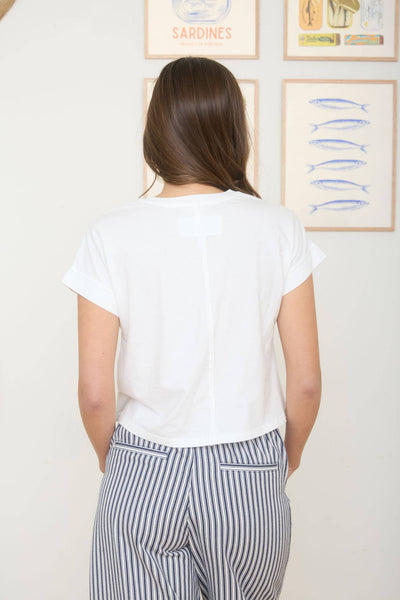 WASHED SHORT SLEEVE BOXY KNIT TOP