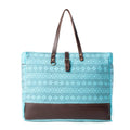 Aztec Sky Western Weekender Bag for Women in turquoise with print detail