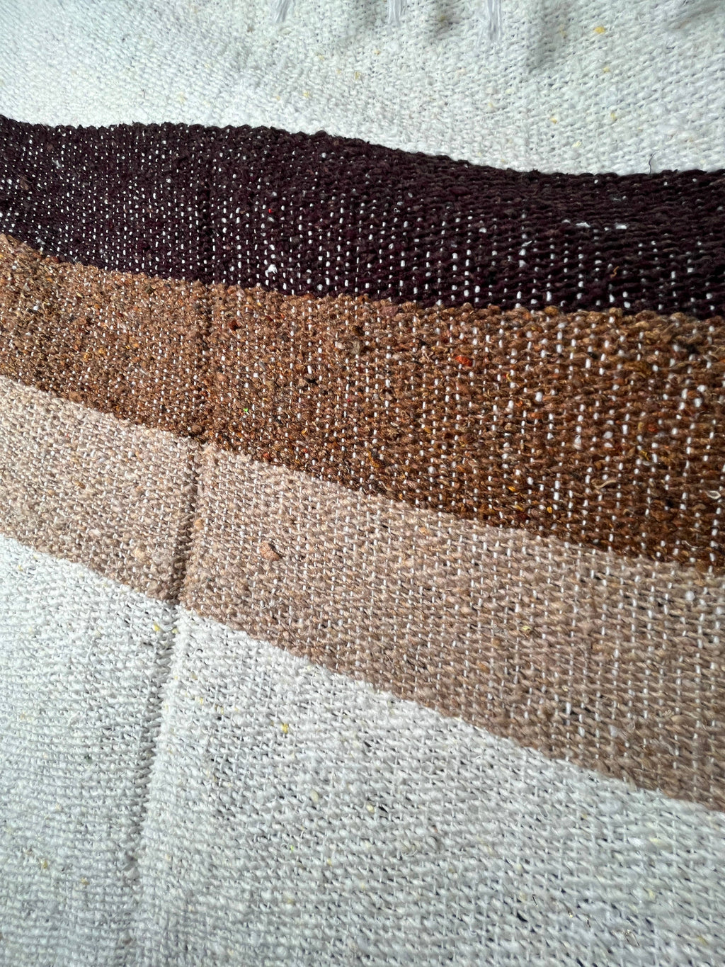Authentic Mexican Blanket - Canyon Sands | White Brown Beige