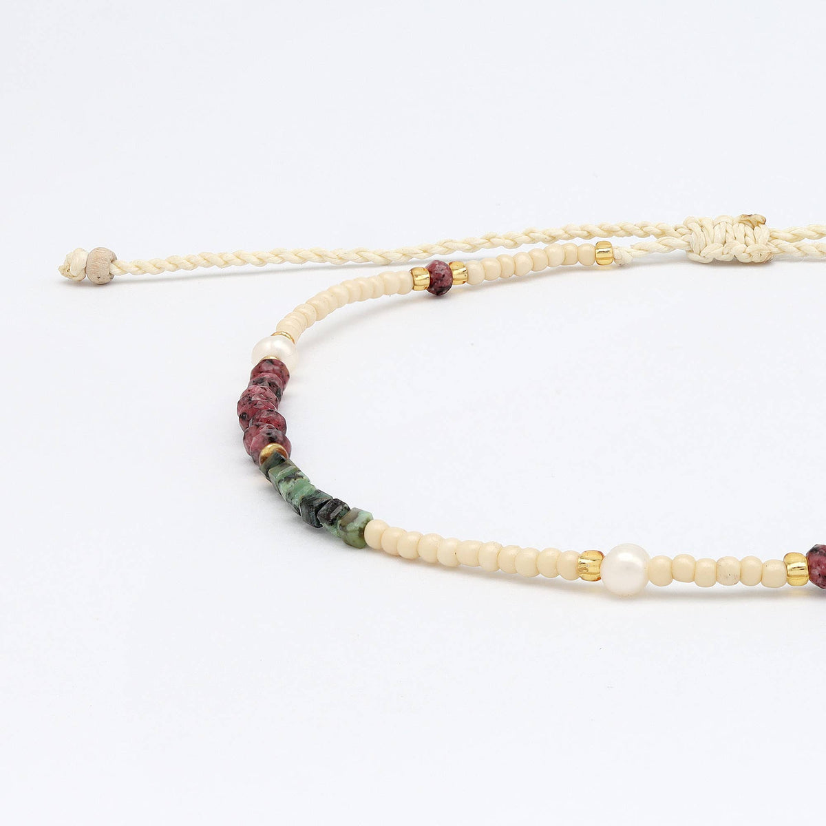 Giada Lestari Beaded Anklet, Adjustable Surf Ankle Bracelet
