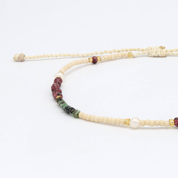 Giada Lestari Beaded Anklet, Adjustable Surf Ankle Bracelet