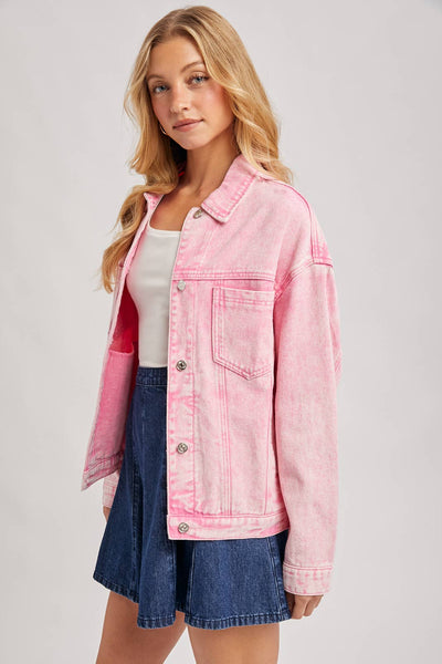 DENIM BUTTON DOWN OVERSIZED JACKET