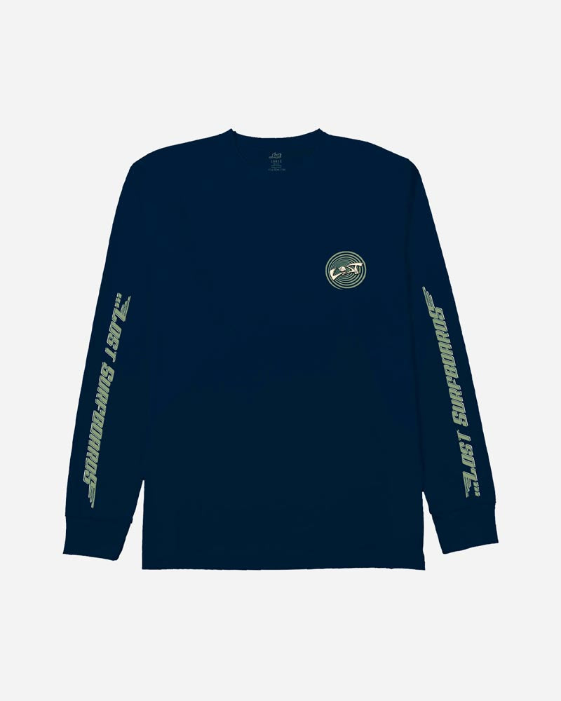 Team Lost Long Sleeve Tee Black With Cyan