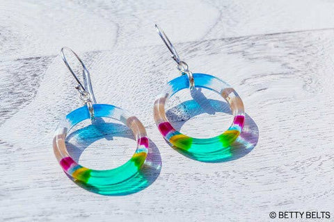 Upcycled Surfite Mini Hoop Earrings