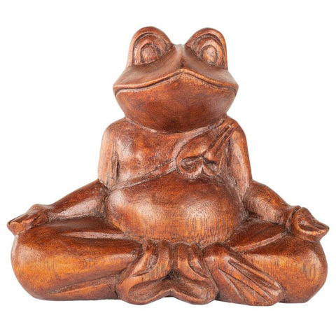 WOODEN MEDITATION FROG 63052