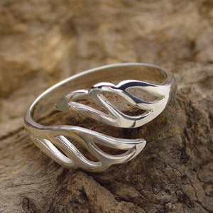 Sterling Silver Adjustable Ring - Wing Ring