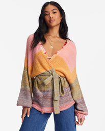 Surf Check Open-Front Cardigan Sweater